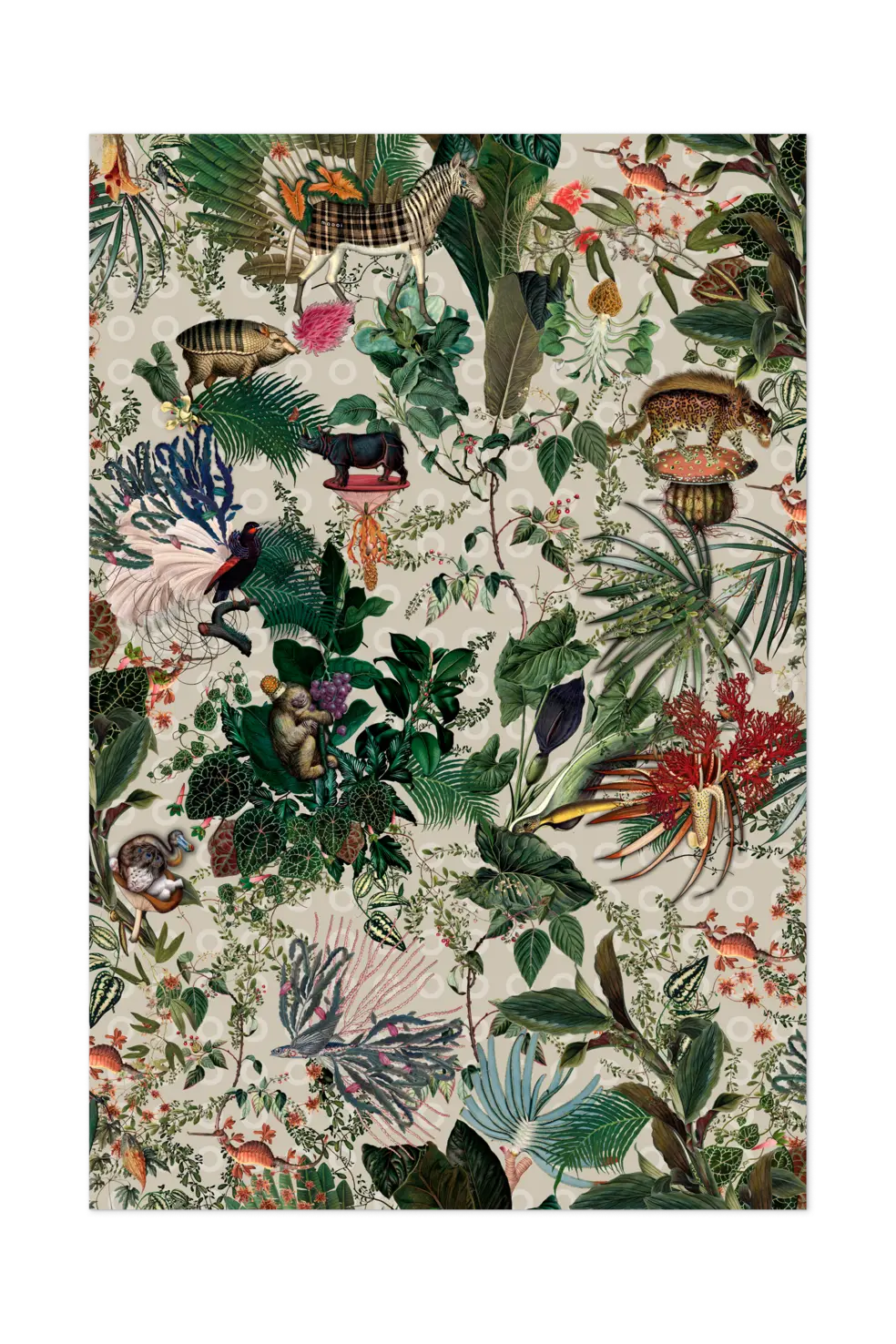 Carpet Menagerie of Extinct Animals Ivory 200x300